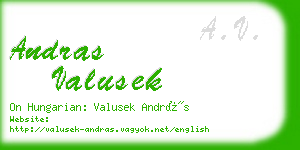 andras valusek business card